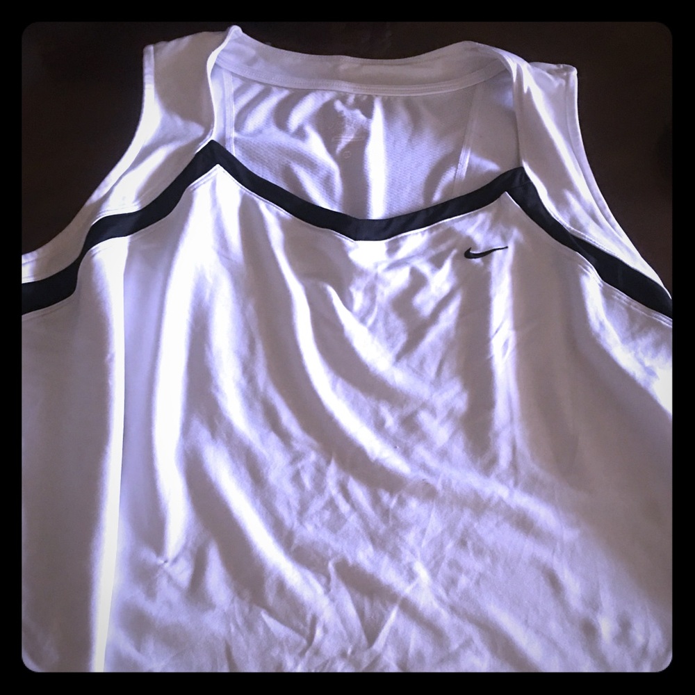 White and black nike athletic top